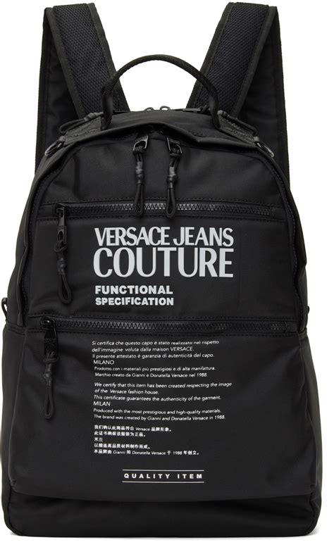 versace ladies black backpack|versace with backpack macy's.